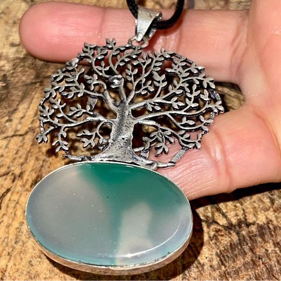 The Tree of Life Botswana Agate Pendant 2 7/8” - Picture 5 of 15